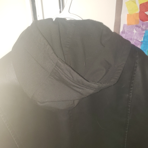 Mens DH3 hooded leather jacket. Size large - Picture 7 of 11